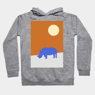 Rhino in the full moon night Hoodie